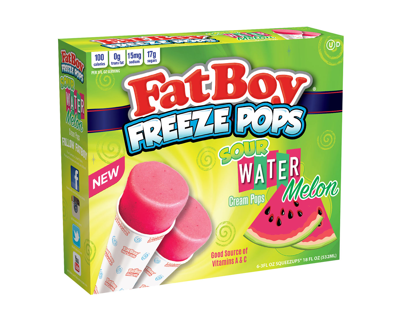 FatBoy Ice Cream FatBoy® Sour Watermelon Freeze Pop