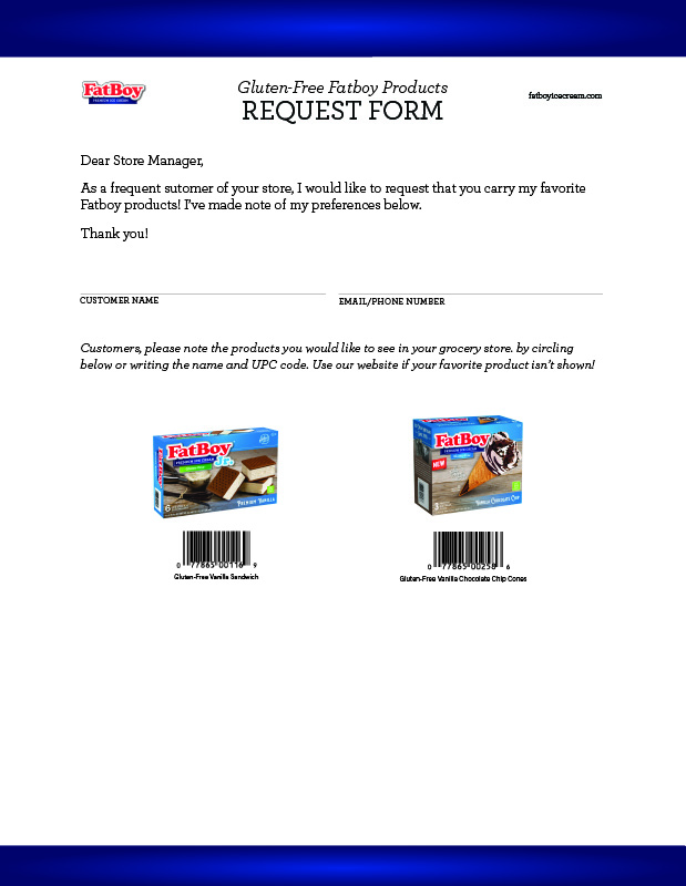 Gluten-Free Request Form
